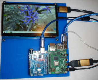 Click here for a larger image of the Pi and Arduino setup